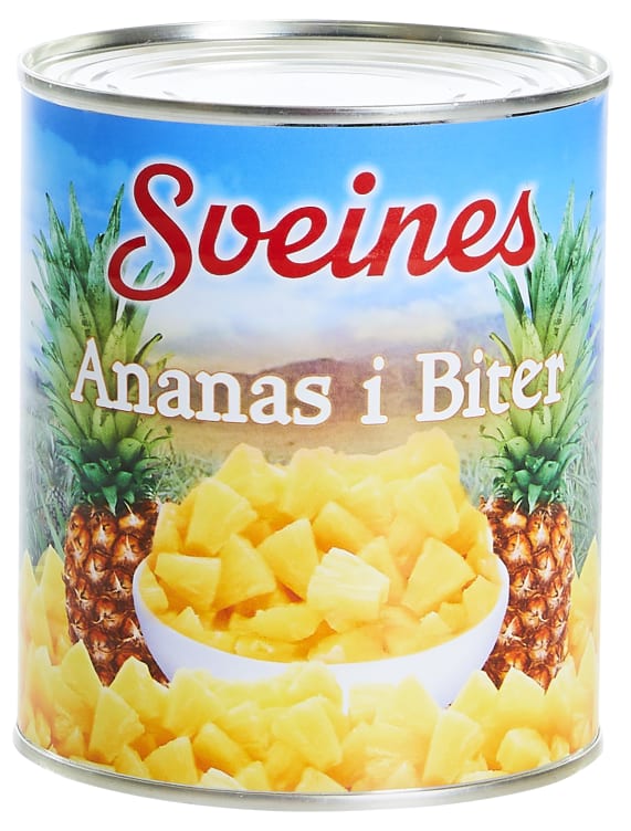 Ananas biter 12x850g Sveines
