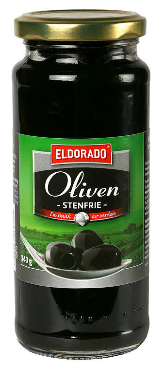 Oliven sort u/sten 340gr gl