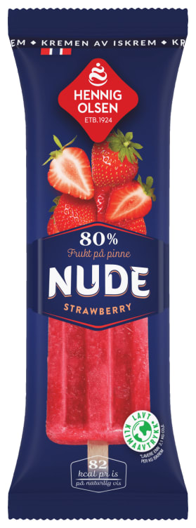 Nude Strawberry 80% frukt 36x80ml(x)Hennig Olsen