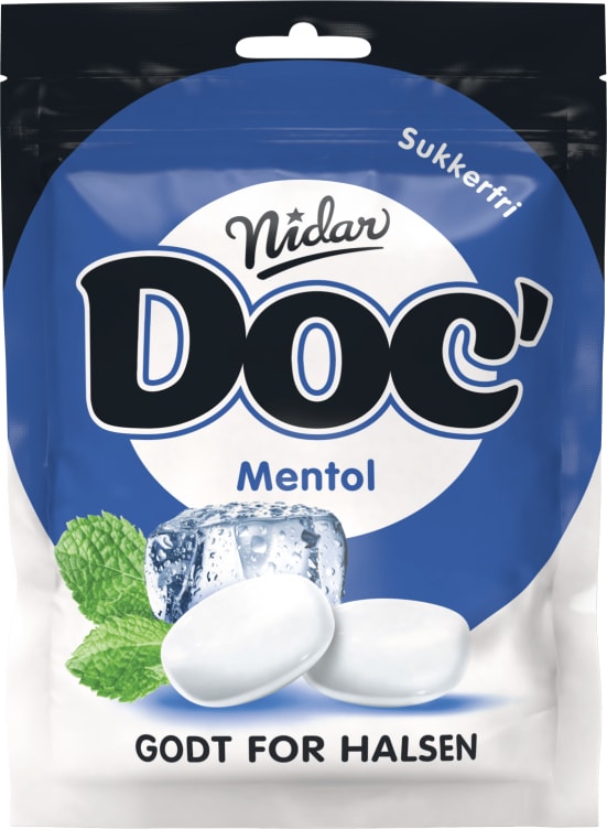 Doc halslinser Mentol Sukkerfri 24x50g (x)