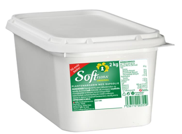 Soft flora margarin 2x2kg Mills