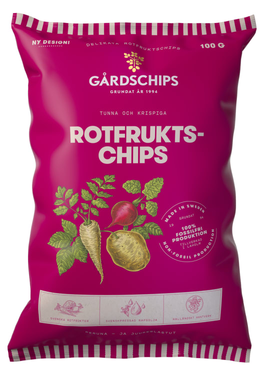 Rotfrukt chips 12x100g Gårdschips(x)