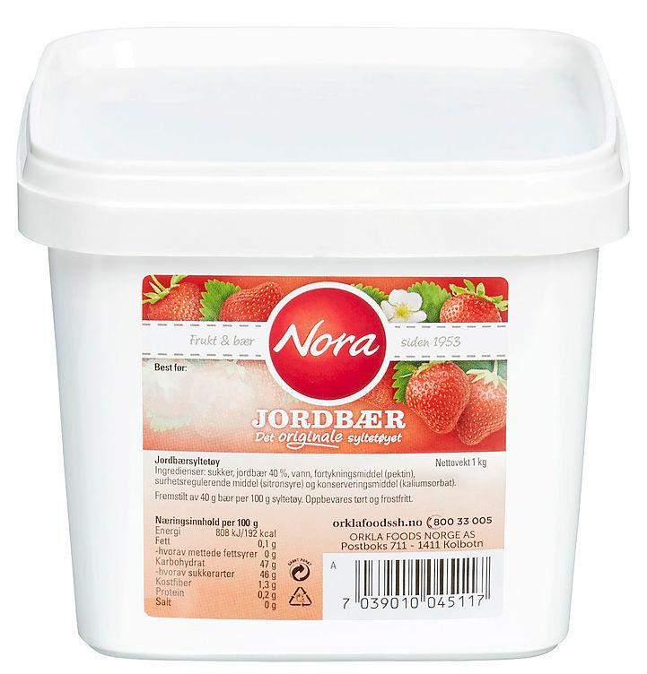 Jordbærsyltetøy 6x1 kg Nora