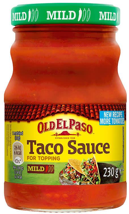 Taco saus mild 12x230gr glass Old El Paso