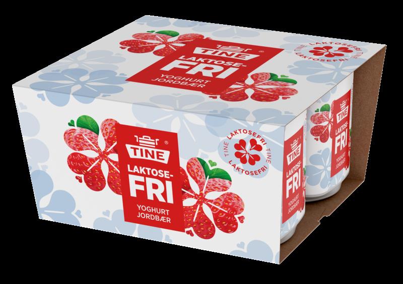 Tine Yoghurt laktosefri Jordbær 6x4x125gr(x)