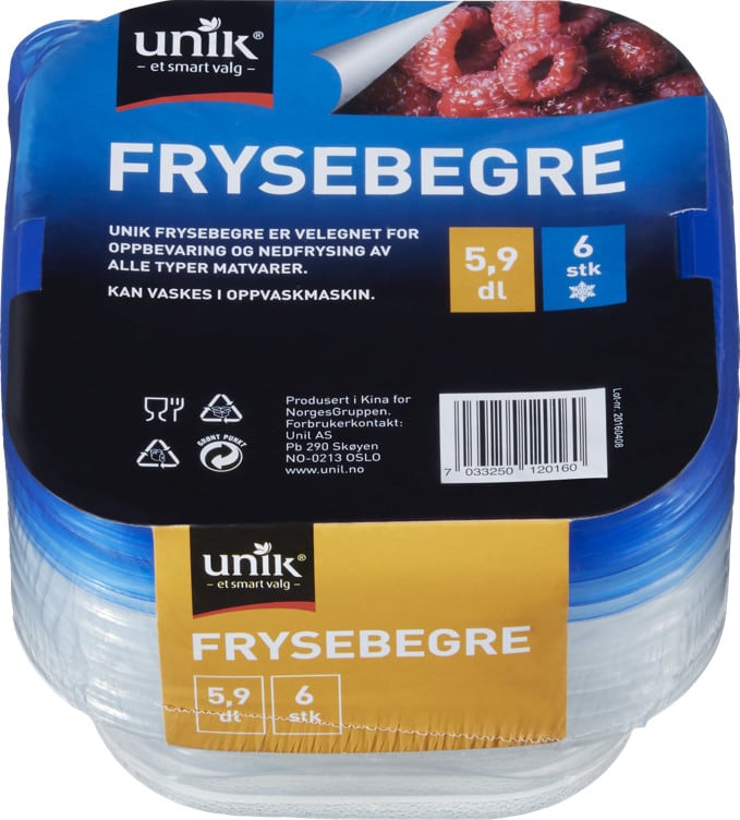 Frysebeger 5.9 dl UNIK 12 PK 6 STK(x)