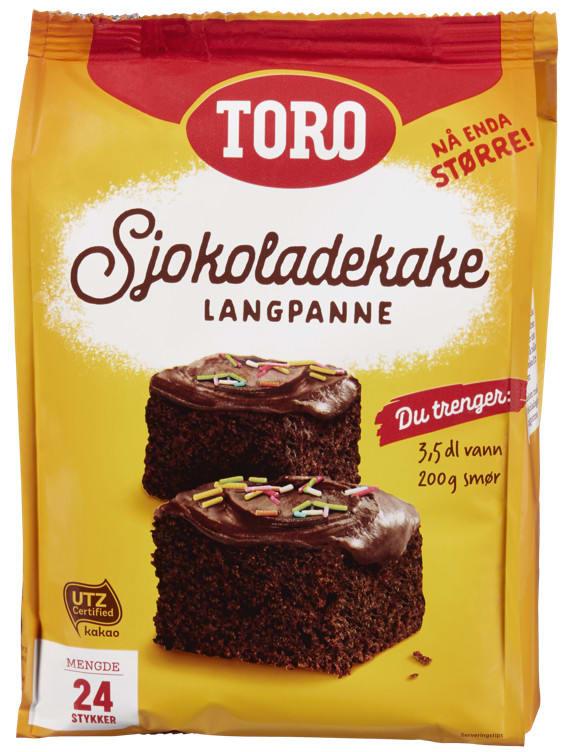 Sjokoladekakemix langpanne 4x854g  Toro (x)